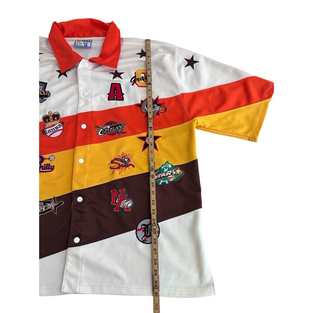 Harlem Stream Street League Shirt Mens 2XL Colorful Embroidered Logo Button - Picture 6 of 16